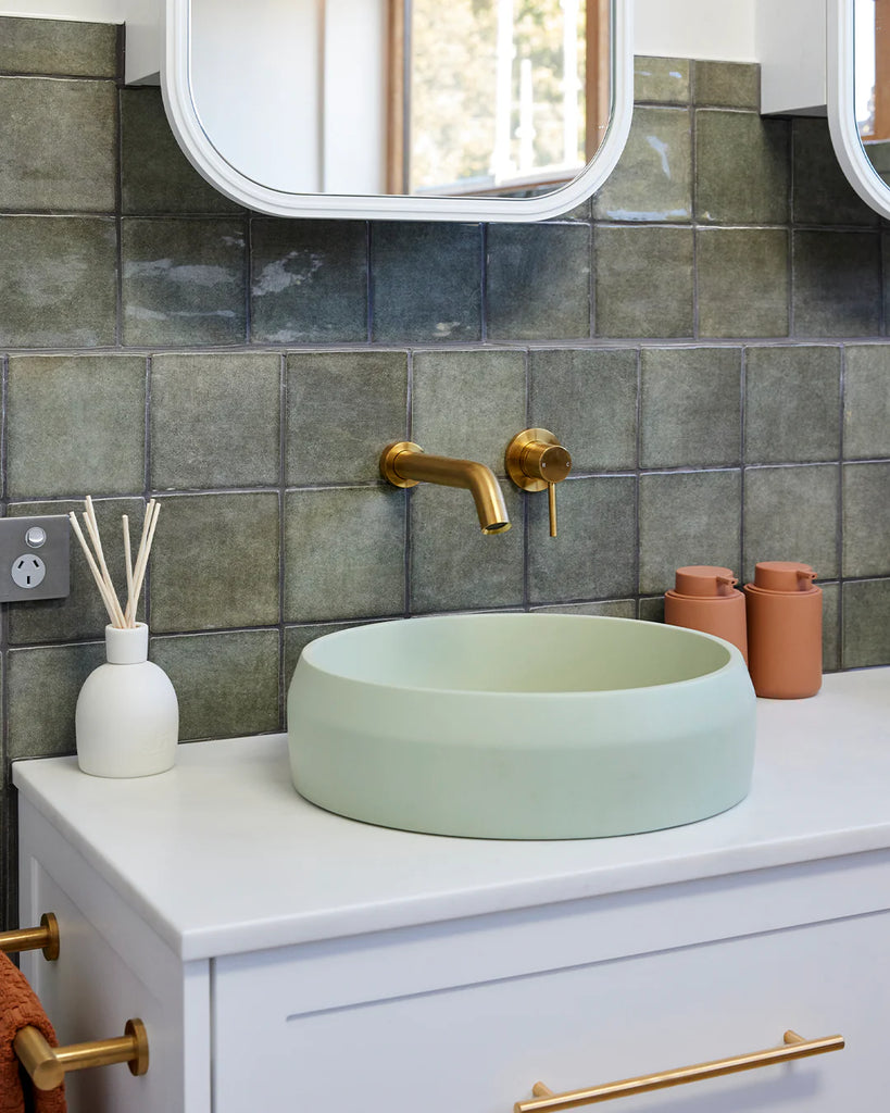 Nood Co Prism Circle Basin Wall Hung - Mint