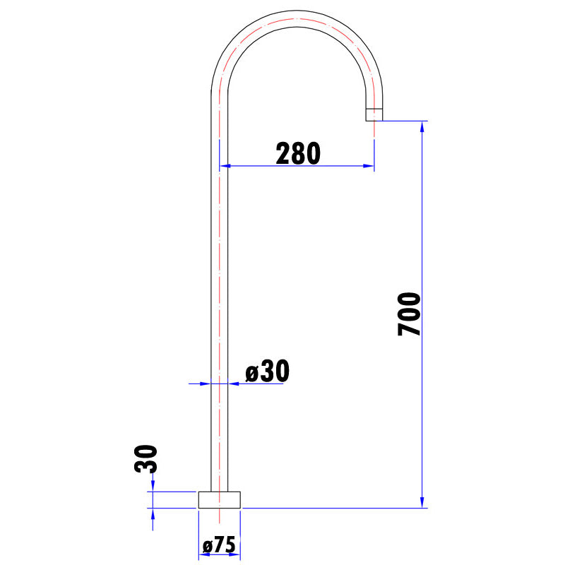 Ikon Yale Freestanding Spout - Brushed Copper