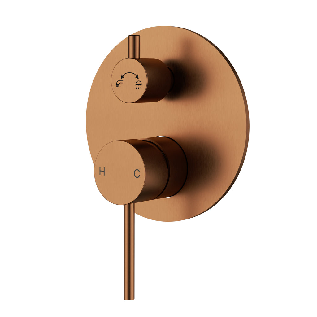Otus Slimline Wall Mixer Diverter Trim Kit - Brushed Copper