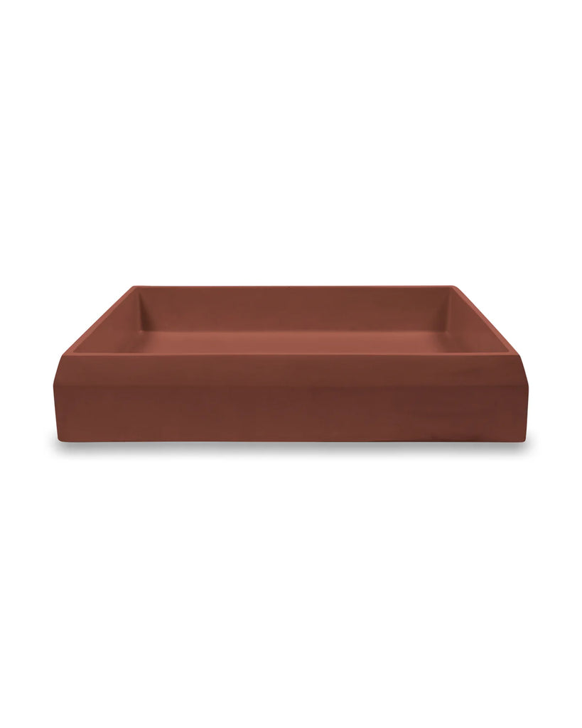 Nood Co Prism Rectangle Basin Wall Hung - Clay
