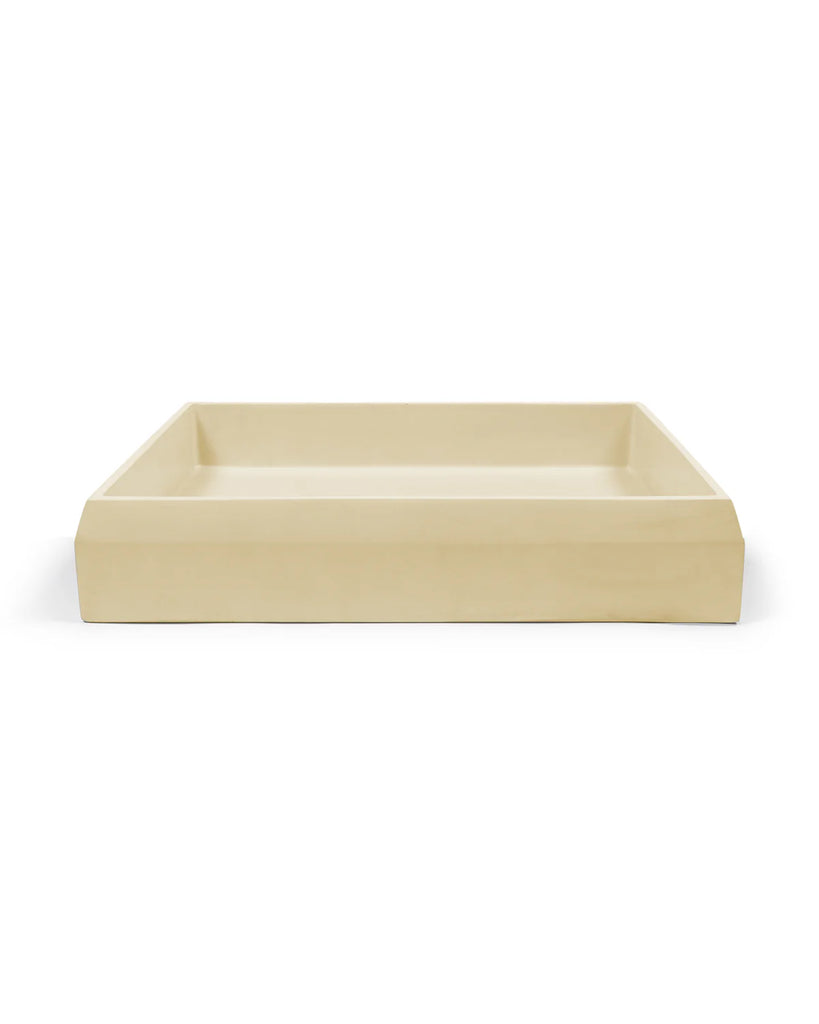 Nood Co Prism Rectangle Basin Wall Hung - Custard