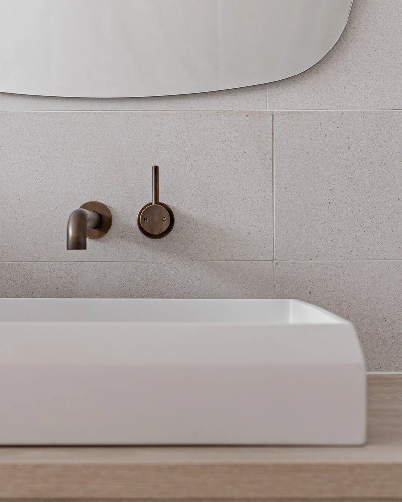 Nood Co Prism Rectangle Basin Wall Hung - Ivory