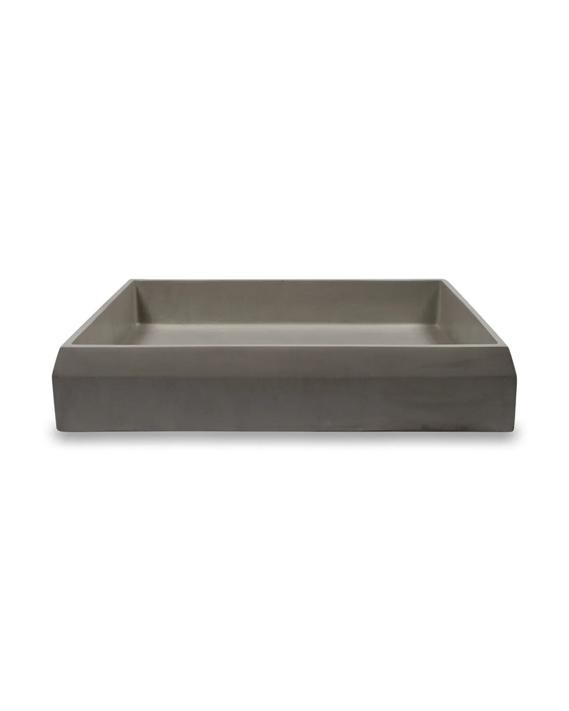 Nood Co Prism Rectangle Basin Wall Hung - Mid Tone Grey