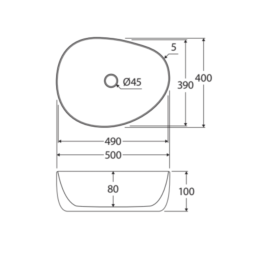 Fienza Pebble Above Counter Basin - Matte Olive