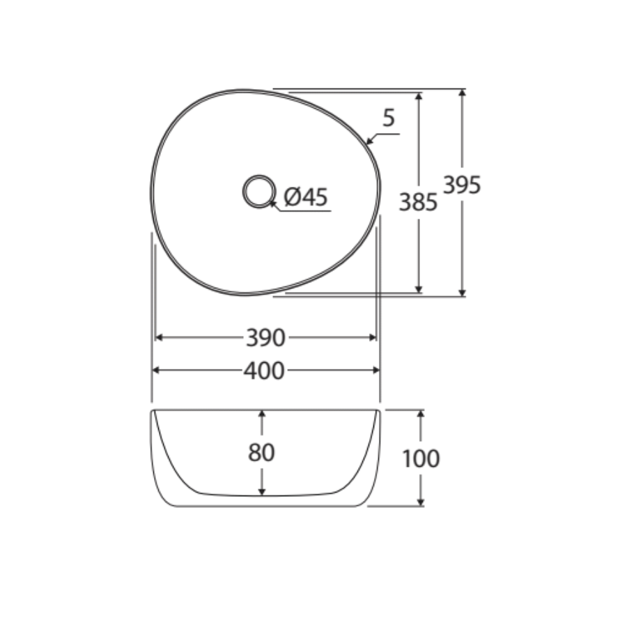 Fienza Pebble Above Counter Basin - Matte Olive