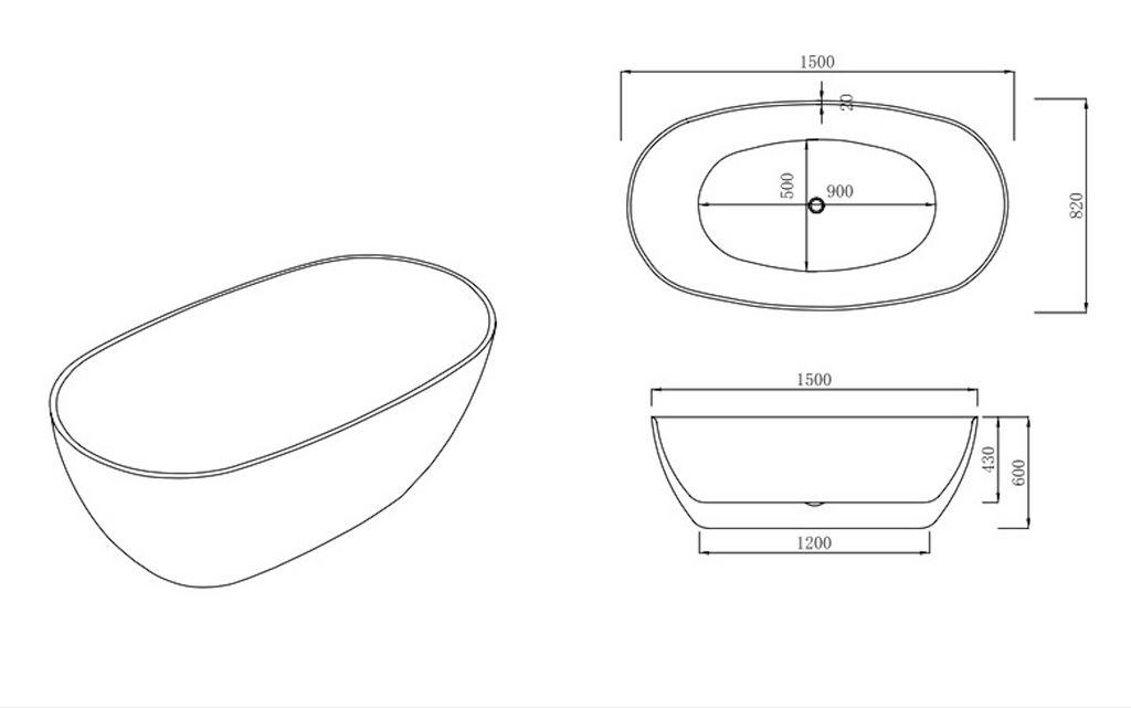 Pilano Freestanding Bathtub Gloss White