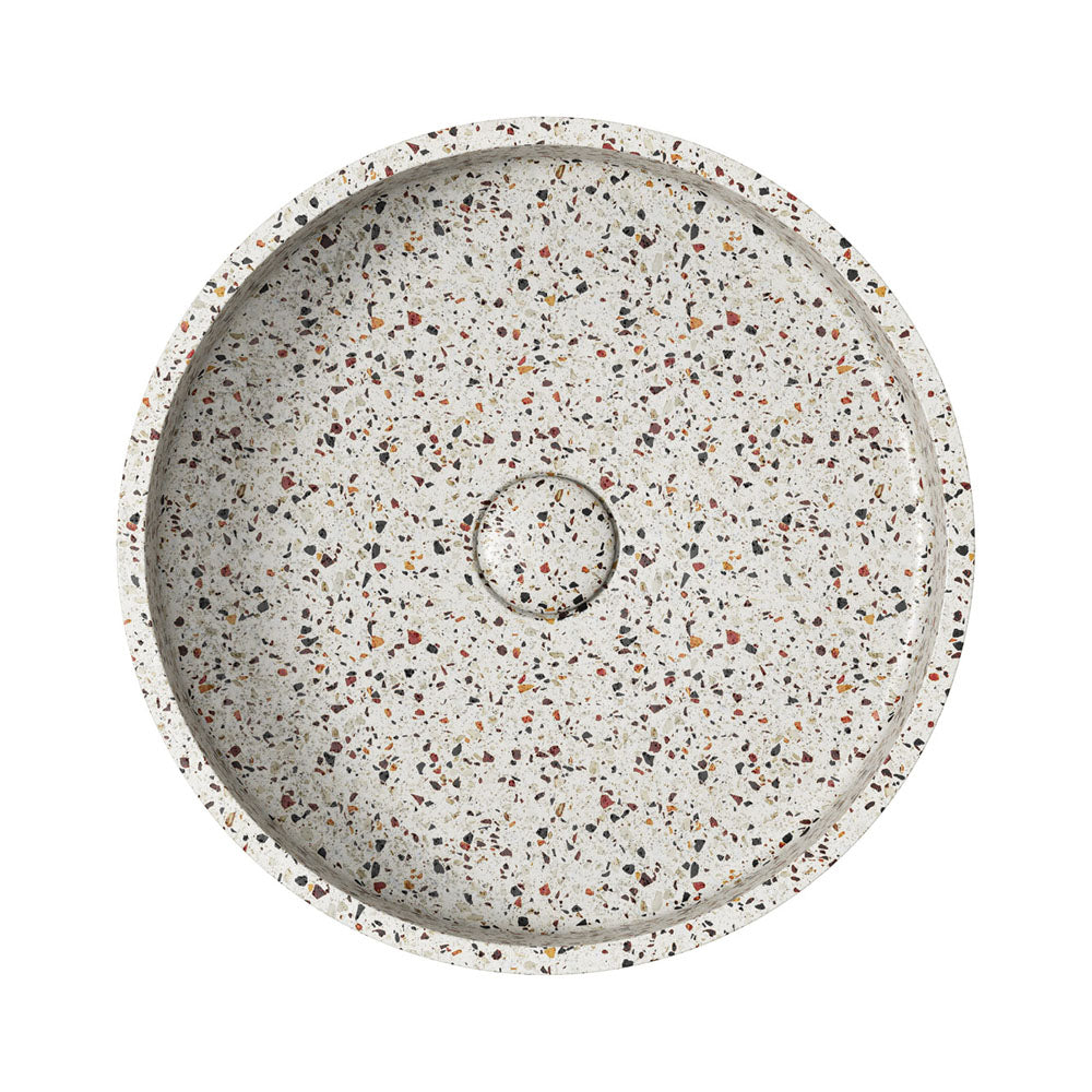 Fienza Jada Round Concrete Above Counter Basin - Terrazzo