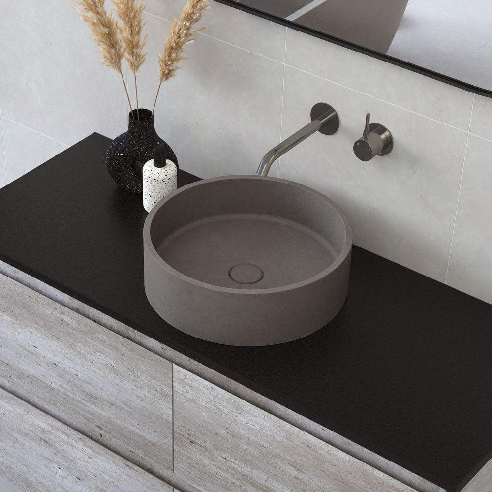 Fienza Jada Round Concrete Above Counter Basin - Warm Grey