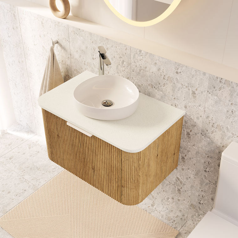 Fienza Pebble Above Counter Basin - Gloss White