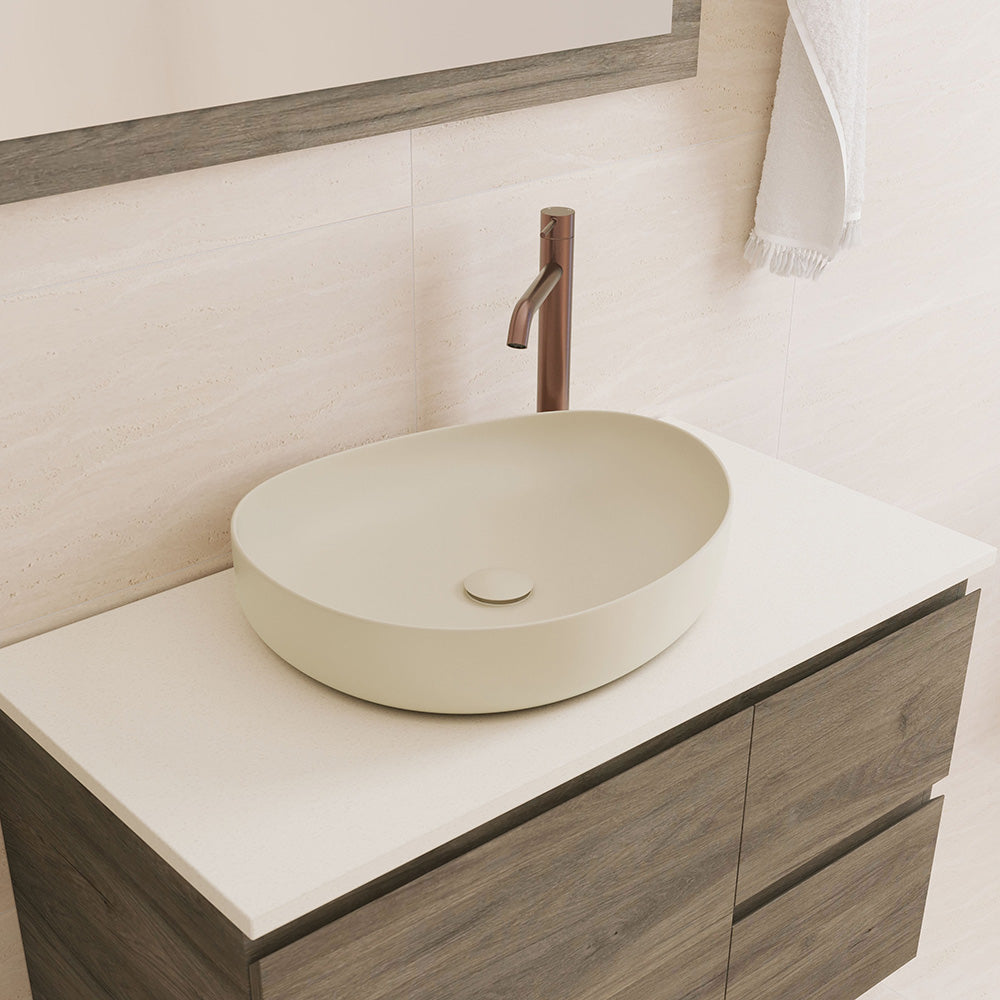 Fienza Pebble Above Counter Basin - Matte Khaki