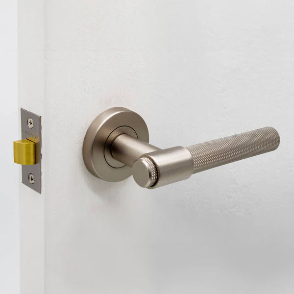 Manovella Knurled Passage Door Handle - Rosedale - Brushed Nickel