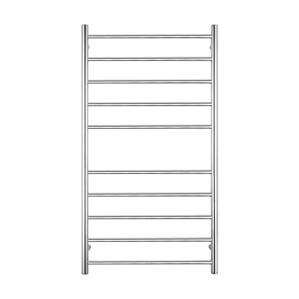 Radiant Heating Round Bars 240V Heated Towel Rails Polished 600 x 1100