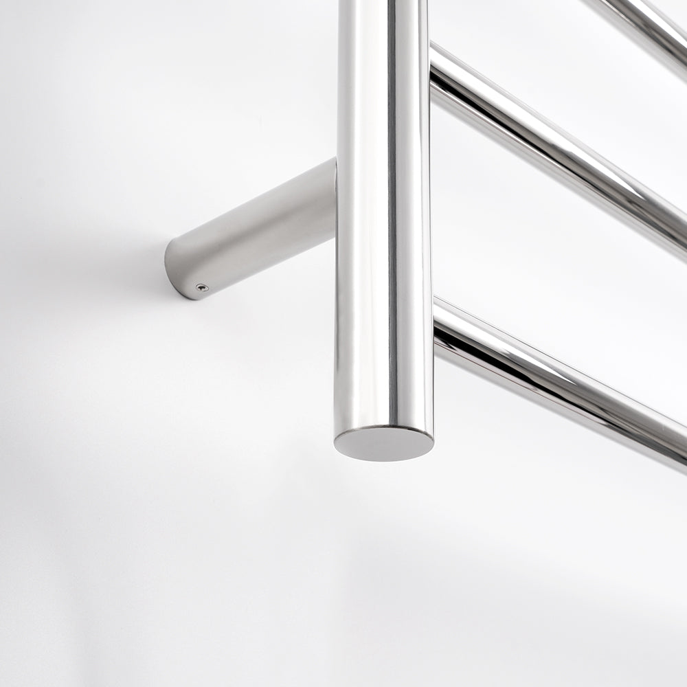 Radiant Heating Round Bars 240V Heated Towel Rails Polished 600 x 1100