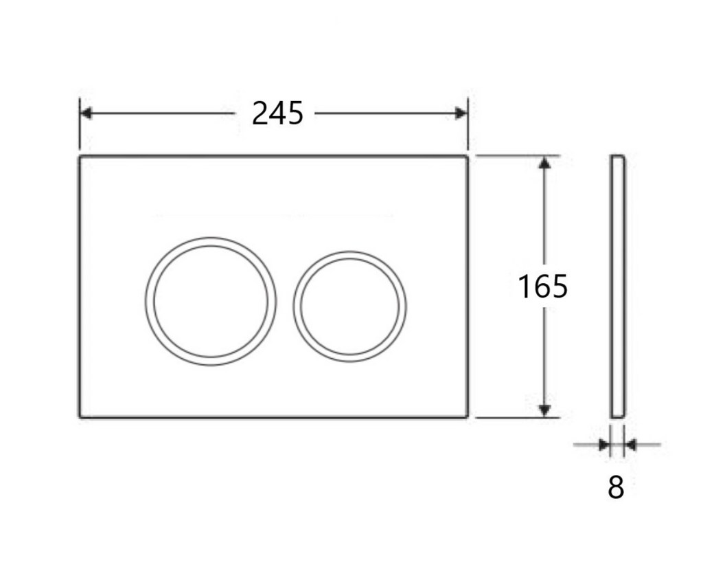 R&T Round Button Flush Plate for In-wall Concealed Cistern - Brushed Nickel