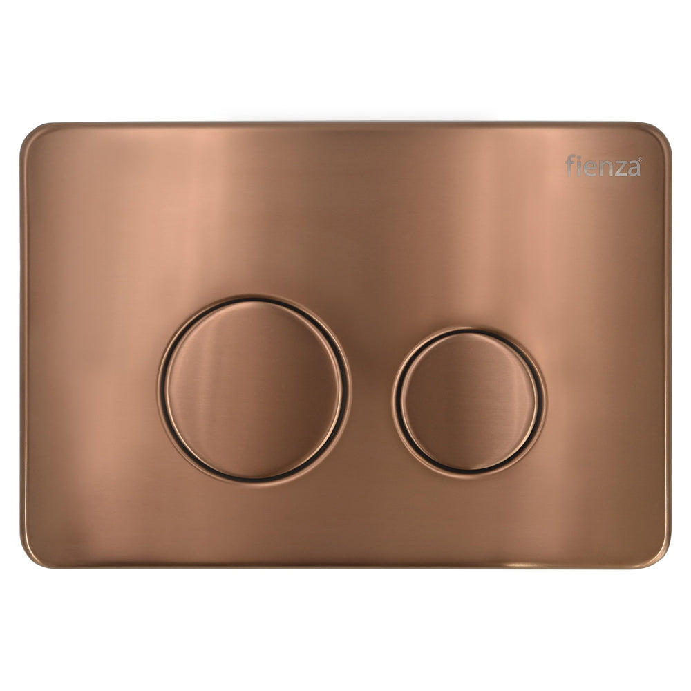 R&T Brushed Copper Round Button Flush Plate
