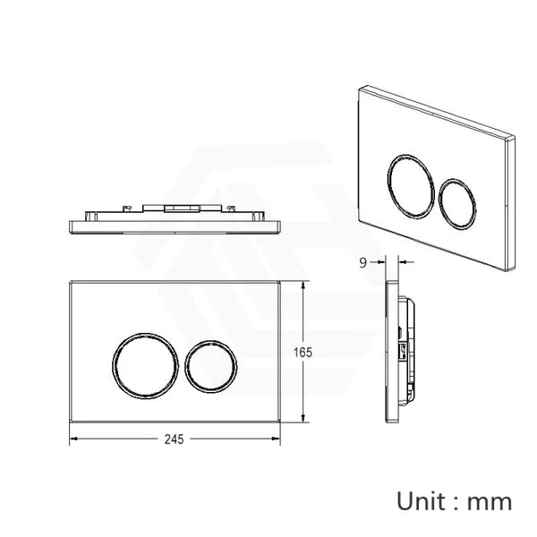 R&T Round Button Flush Plate - Matte Black