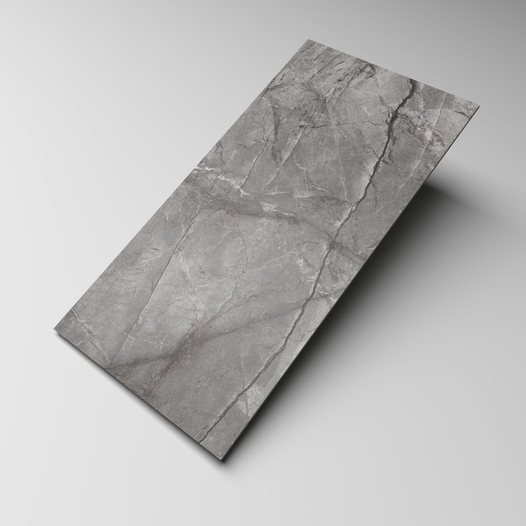 Root Light Grey Satin Marble Look Tile 600x1200
