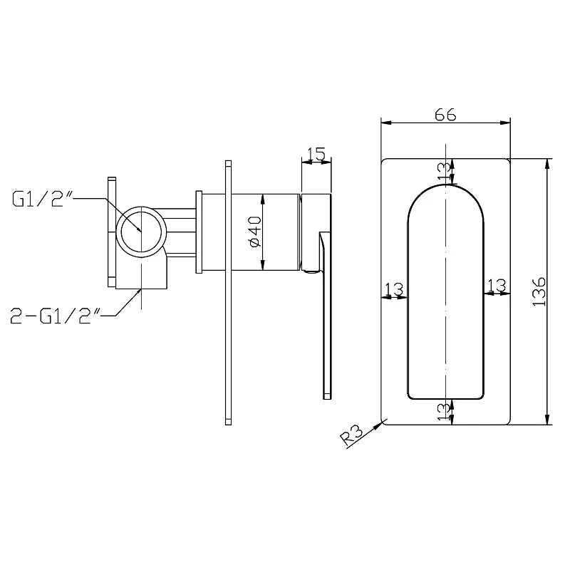 Serena Ruki Wall Mixer - Brushed Nickel