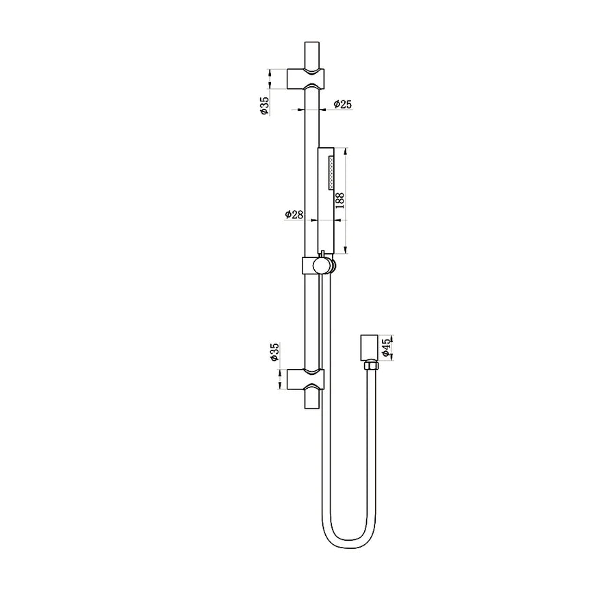 Amoza Hand Shower On Rail
