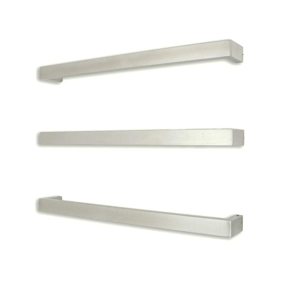 Radiant Heating Square Single Bar 12V Heated Towel Rail Polished 500