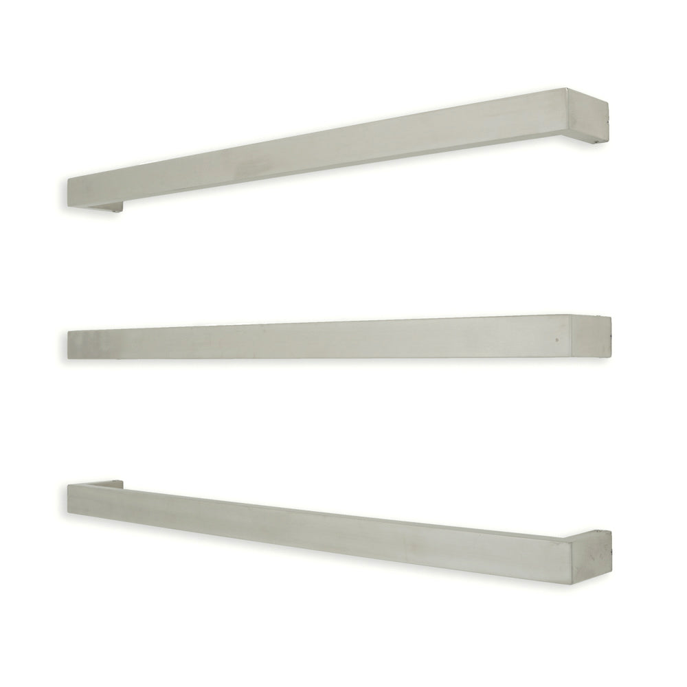 Radiant Heating Square Single Bar 12V Heated Towel Rail Polished 800