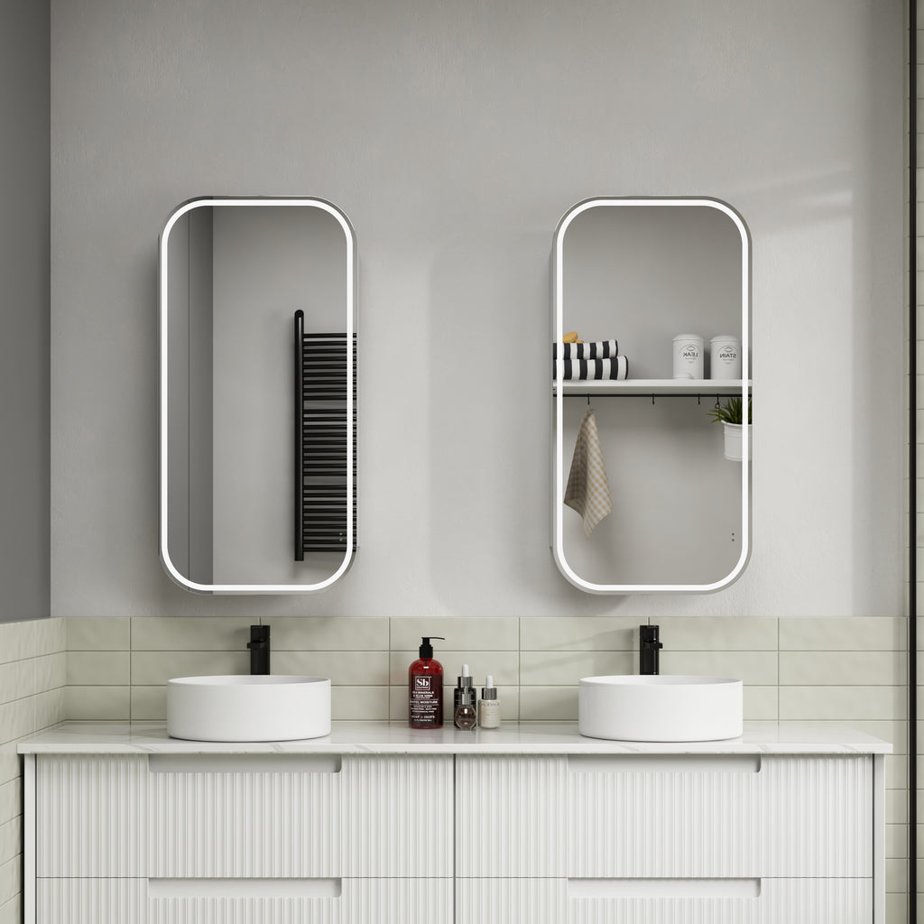 Aulic Vienna LED Shaving Cabinet - Matte White