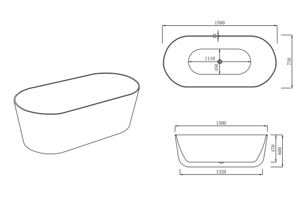 Seo Ultra Slim Freestanding Bathtub Gloss White