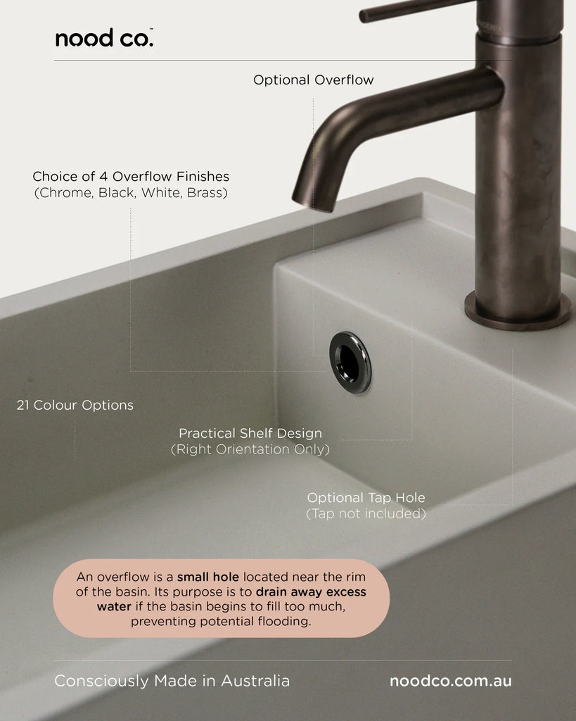 Nood Co Shelf 01 Basin Wall Hung - Mid Tone Grey