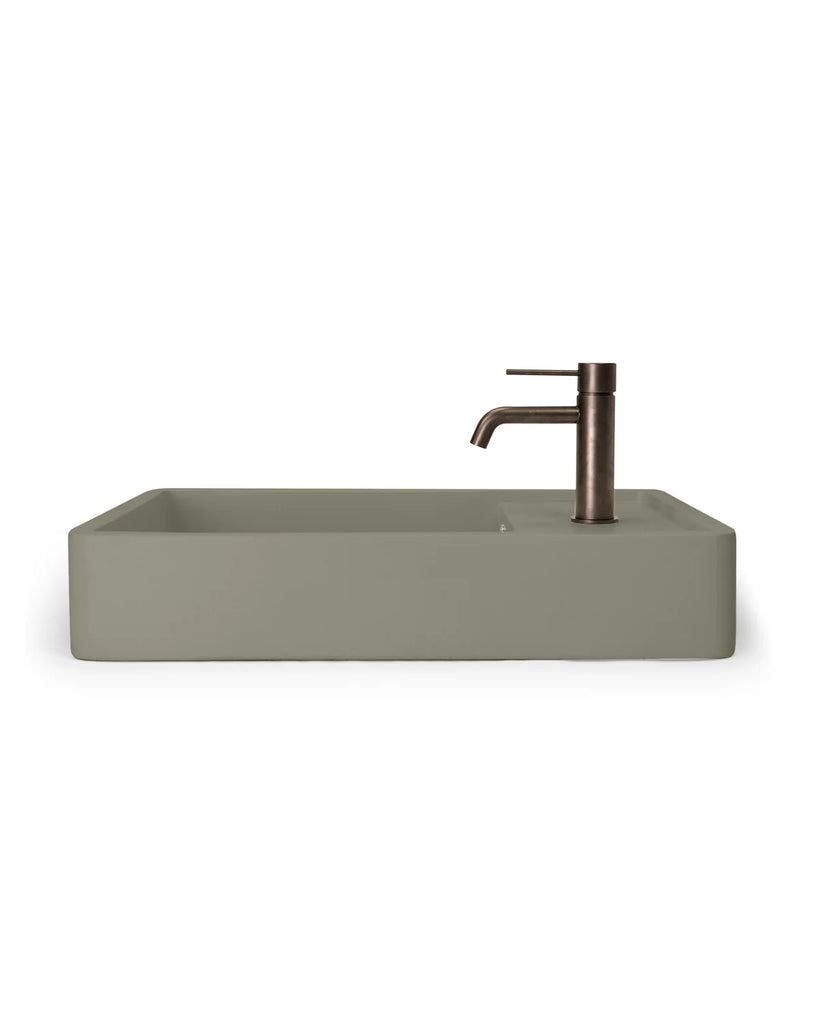 Nood Co Shelf 03 Basin Wall Hung - Olive