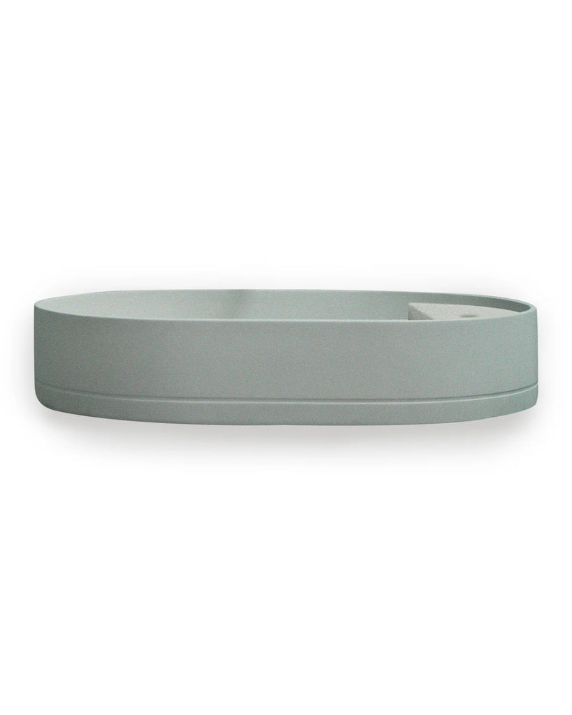 Nood Co Shelf Oval Basin Wall Hung - Sky Grey