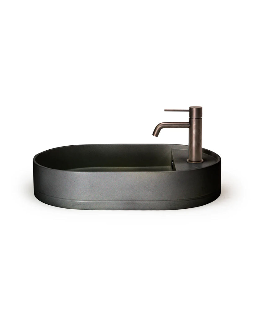 Nood Co Shelf Oval Basin Wall Hung - Charcoal