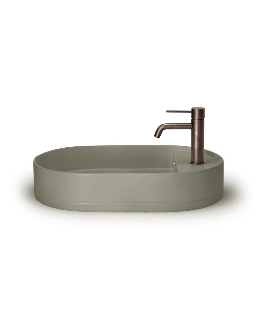 Nood Co Shelf Oval Basin Wall Hung - Olive