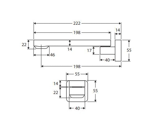 Fienza Koko Swivel Bath Outlet - Matte Black