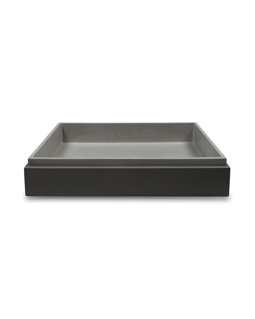 Nood Co Stepp Rectangle Basin Wall Hung - Mid Tone Grey