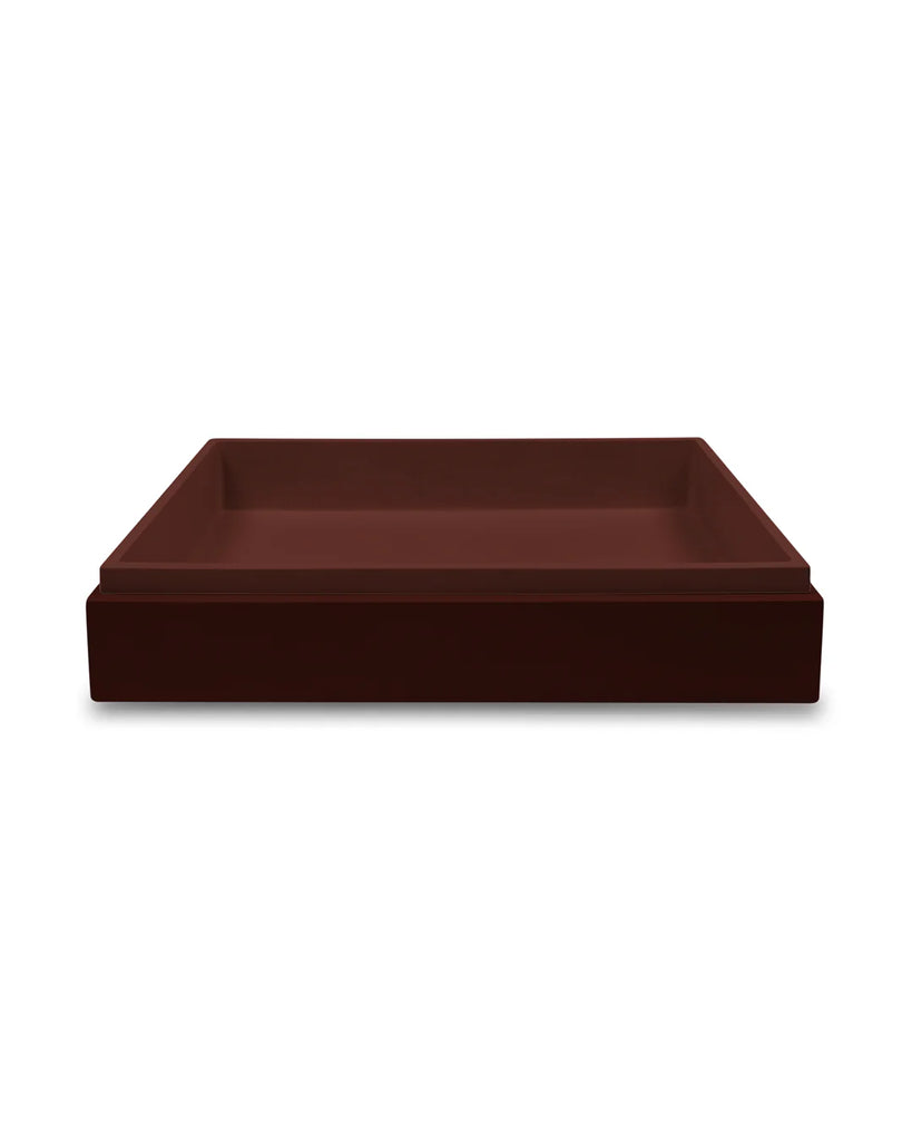 Nood Co Stepp Rectangle Basin Wall Hung - Clay