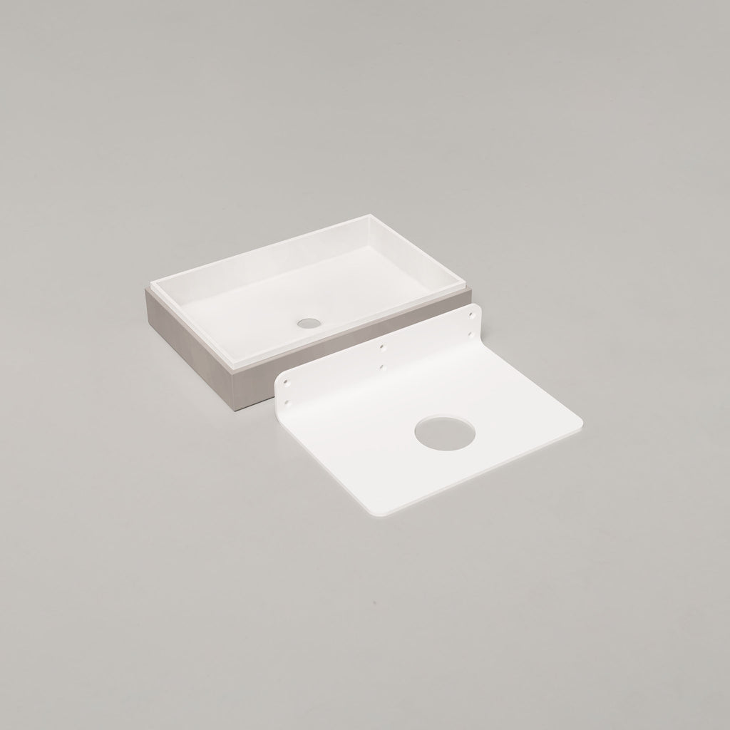 Nood Co Stepp Rectangle Two Tone Basin Wall Hung - Ivory
