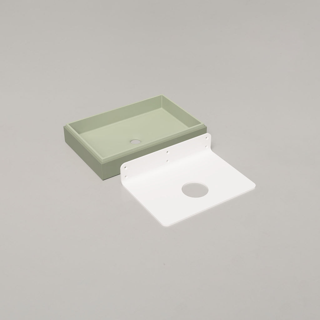 Nood Co Stepp Rectangle Two Tone Basin Wall Hung - Mint