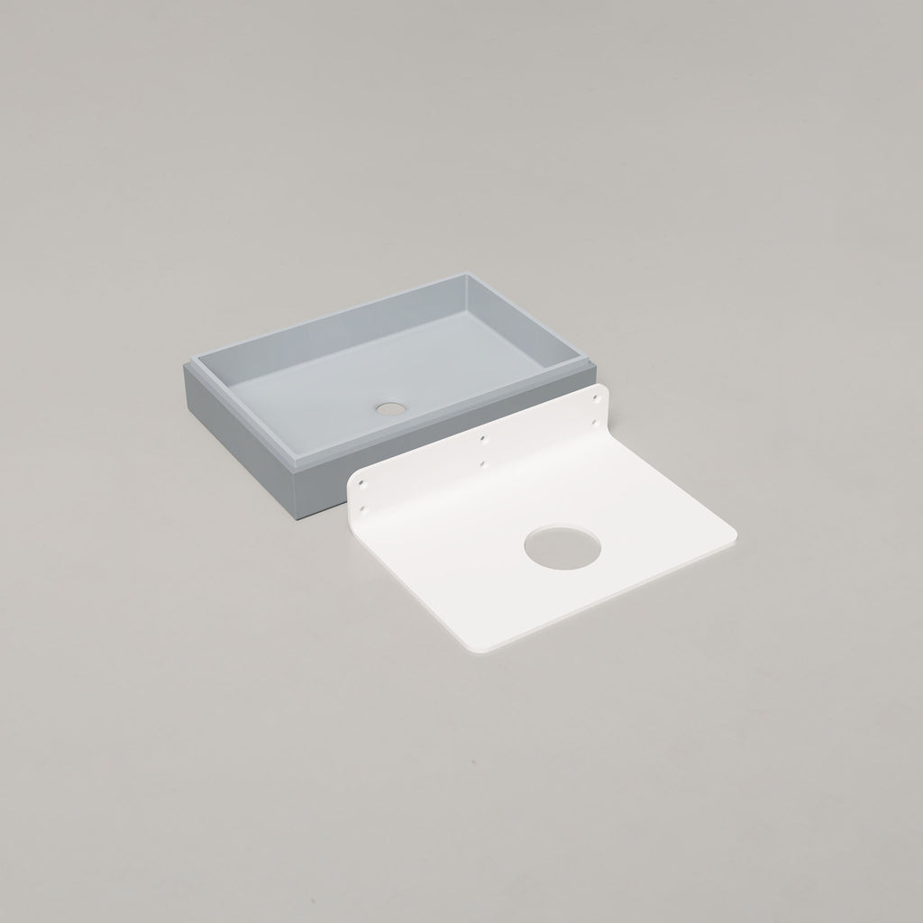 Nood Co Stepp Rectangle Two Tone Basin Wall Hung - Powder Blue