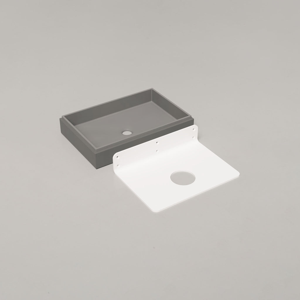 Nood Co Stepp Rectangle Two Tone Basin Wall Hung - Sky Grey
