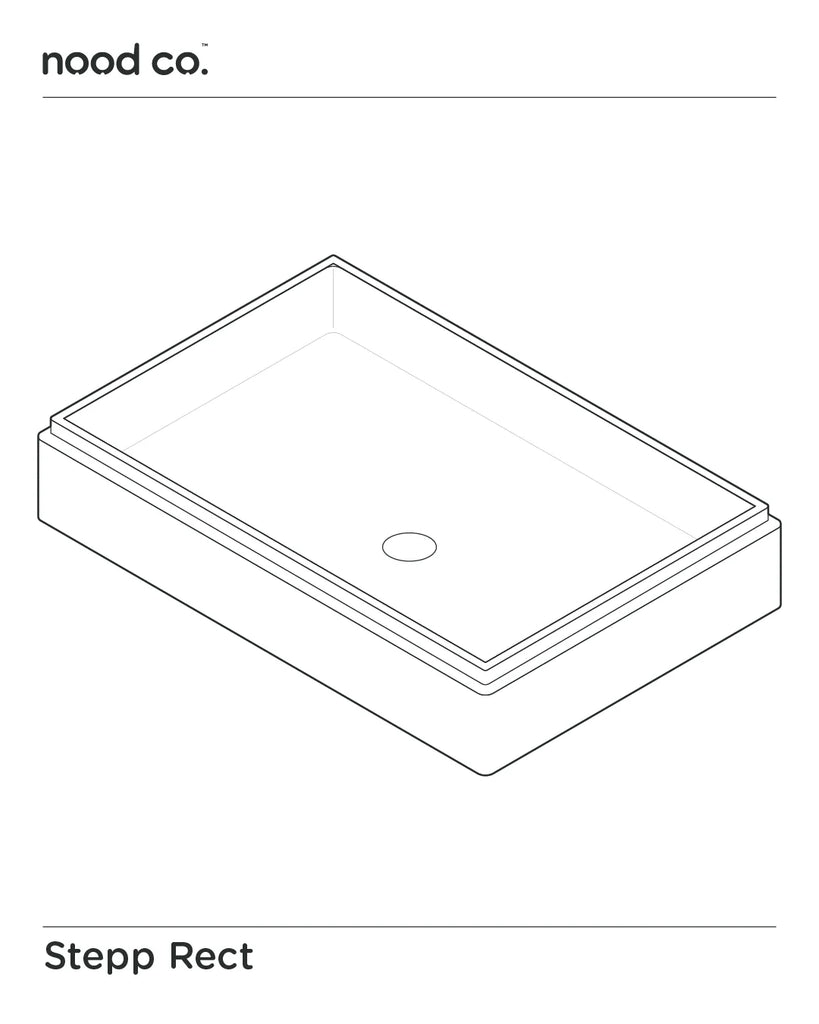 Nood Co Stepp Rectangle Basin Wall Hung - Sky Grey