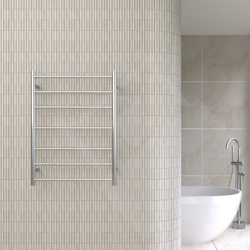 Thermogroup 7 Bar Round Ladder Heated Towel Rail - Stainless Steel