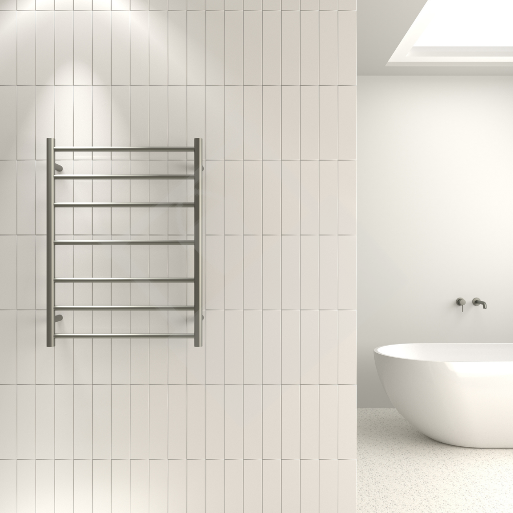 Thermogroup 7 Bar Round Ladder Heated Towel Rail - Gunmetal Grey