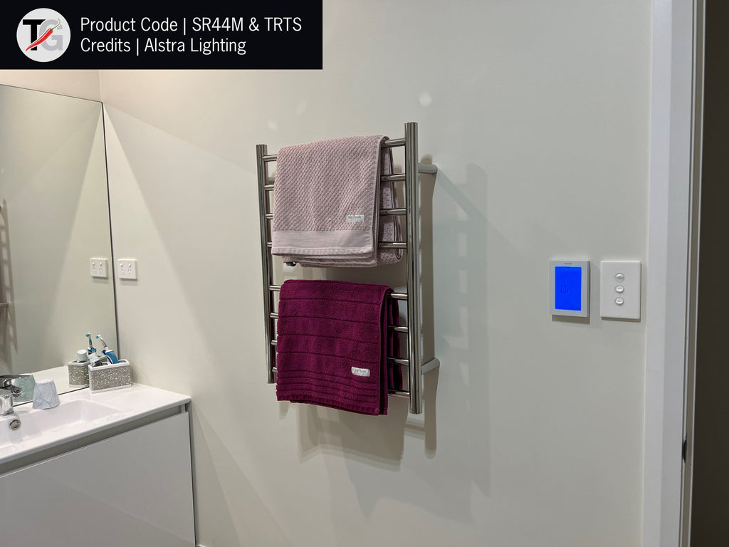 Thermogroup 7 Bar Straight Round Ladder Heated Towel Rail - Stainless Steel