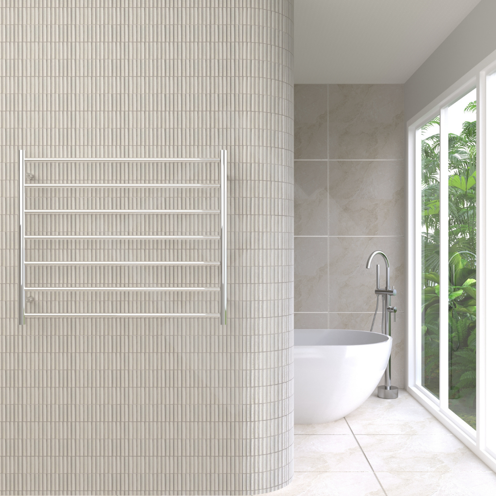 Thermogroup 7 Bar Straight Round Ladder Heated Towel Rail - Chrome