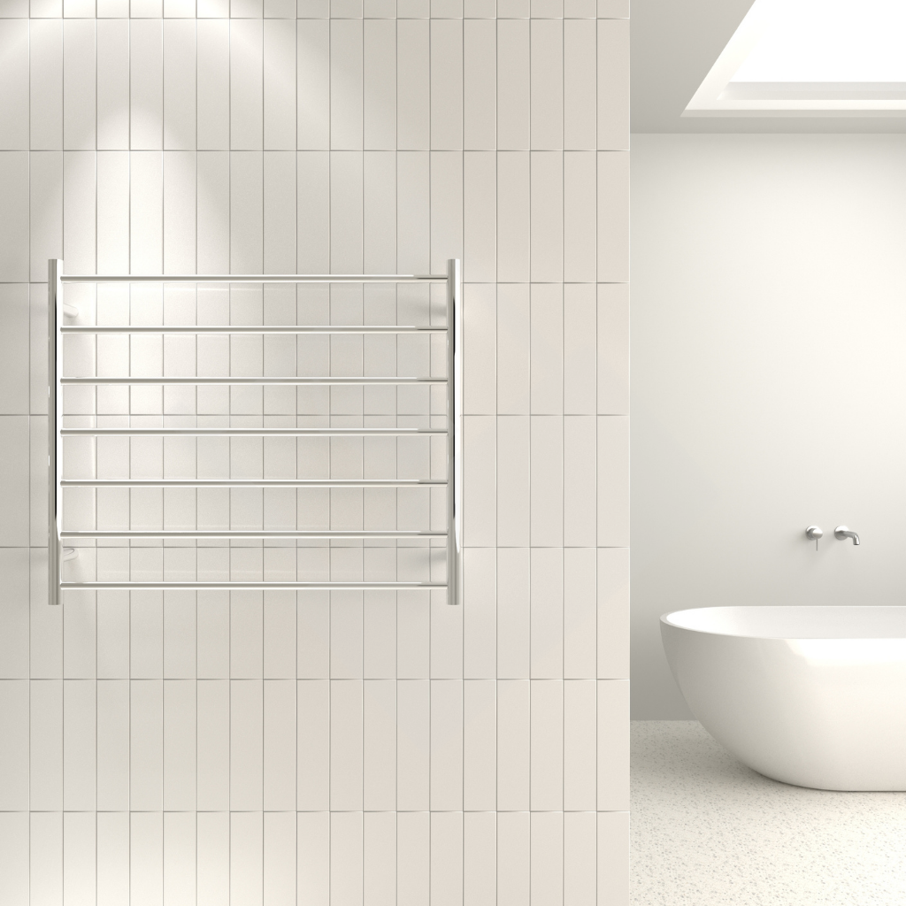 Thermogroup 7 Bar Straight Round Ladder Heated Towel Rail - Chrome