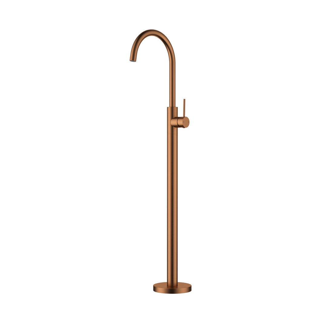 Otus Slimline Freestanding Bath Mixer - Brushed Copper