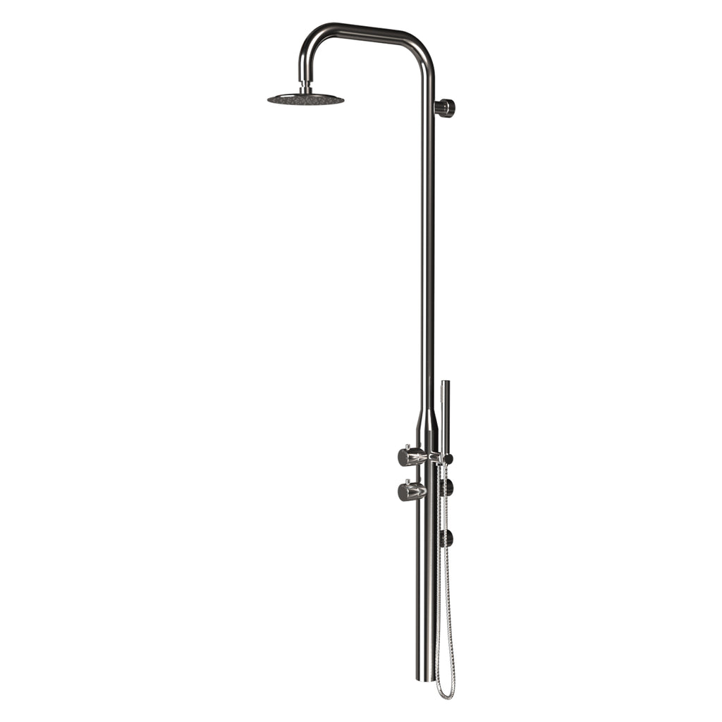 Haven Palm Wall Outdoor Shower Kit 316 Hydro Jet Stainless Steel Lead Free