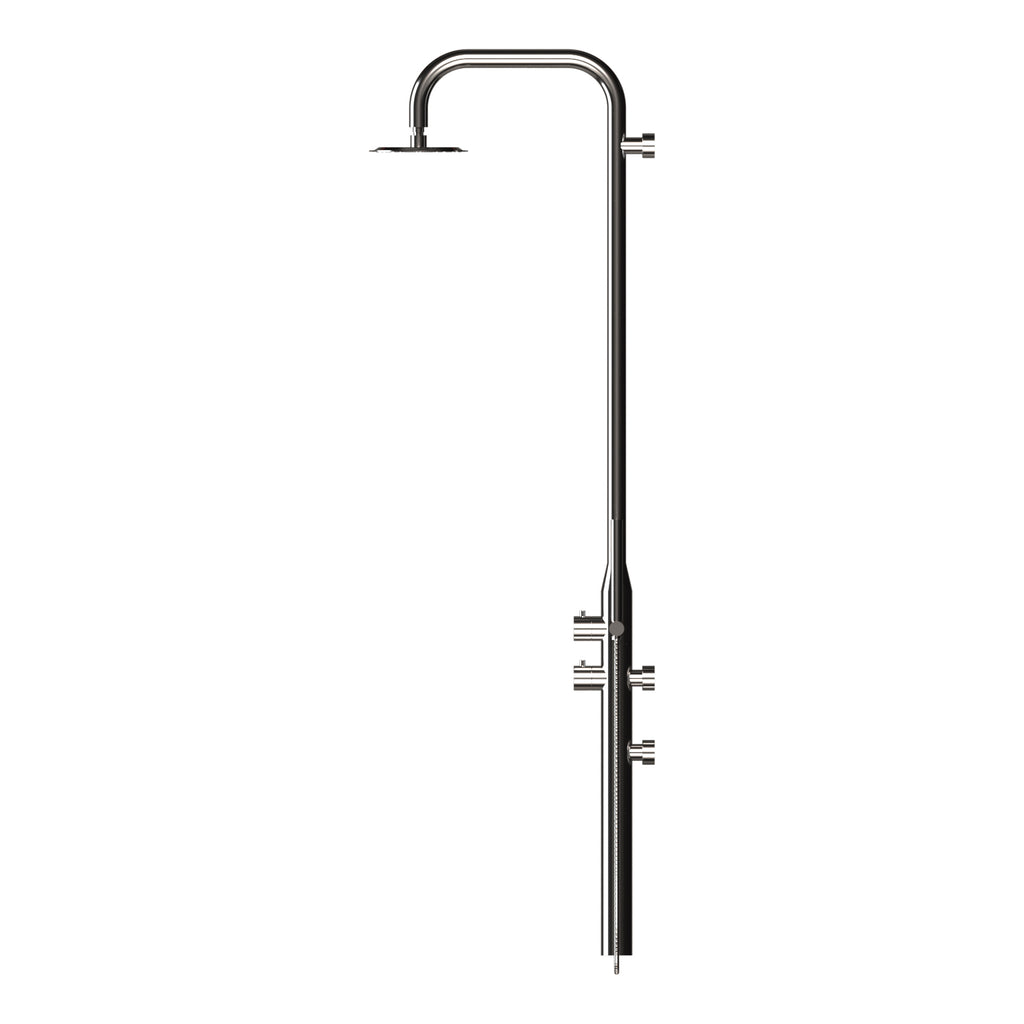 Haven Palm Wall Outdoor Shower Kit 316 Hydro Jet Stainless Steel Lead Free