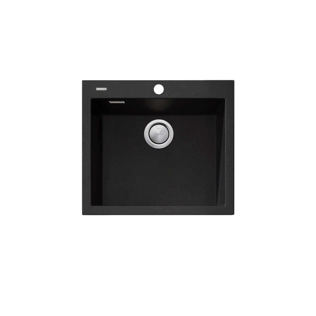 Oliveri Santorini Black Large Bowl Topmount Sink with Overflow