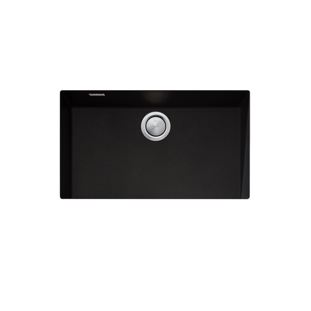 Oliveri Santorini Black Mega Bowl Undermount Sink with Overflow